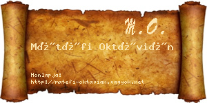 Mátéfi Oktávián névjegykártya